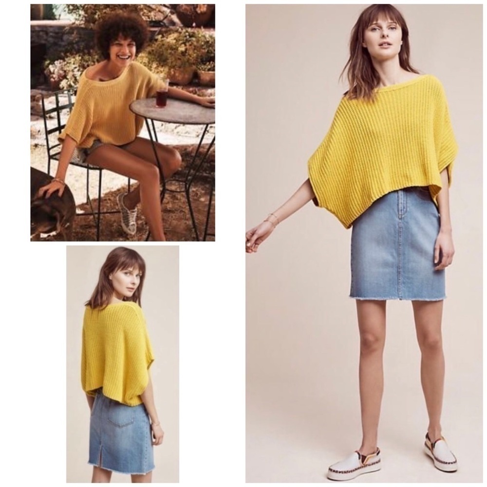 MOTH Aurantia Yellow Knit Pullover Sweater XSP​​​​​​​
